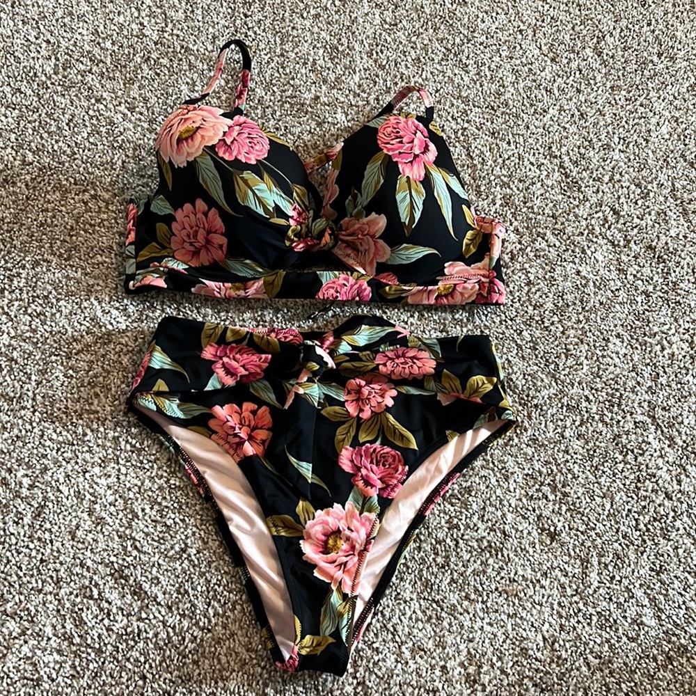 Shade & Shore Push-up Bikini Top and High Waisted Bottoms